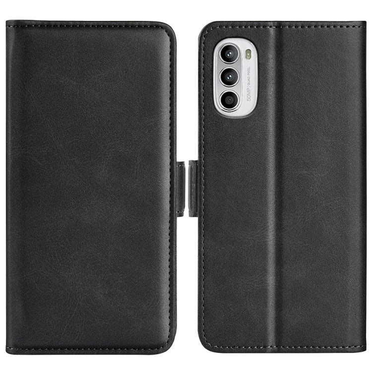 For Motorola Moto G52 4G Dual-side Magnetic Buckle Horizontal Flip Leather Phone Case