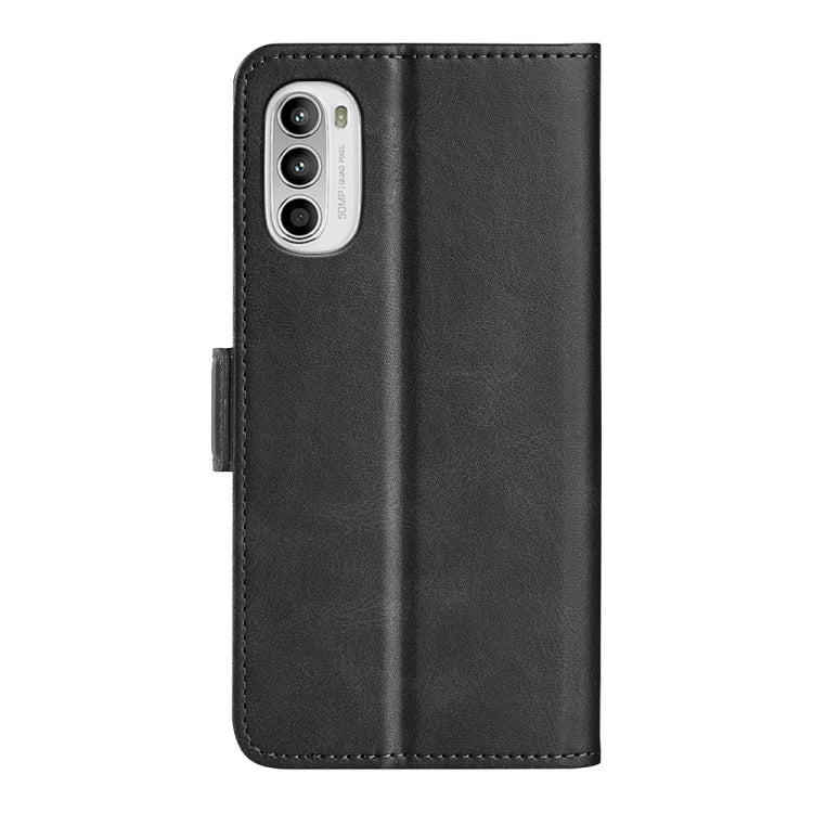 For Motorola Moto G52 4G Dual-side Magnetic Buckle Horizontal Flip Leather Phone Case
