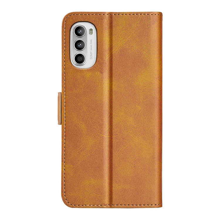 For Motorola Moto G52 4G Dual-side Magnetic Buckle Horizontal Flip Leather Phone Case