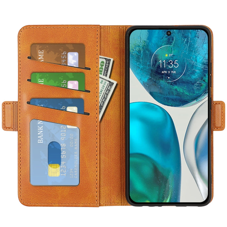 For Motorola Moto G52 4G Dual-side Magnetic Buckle Horizontal Flip Leather Phone Case