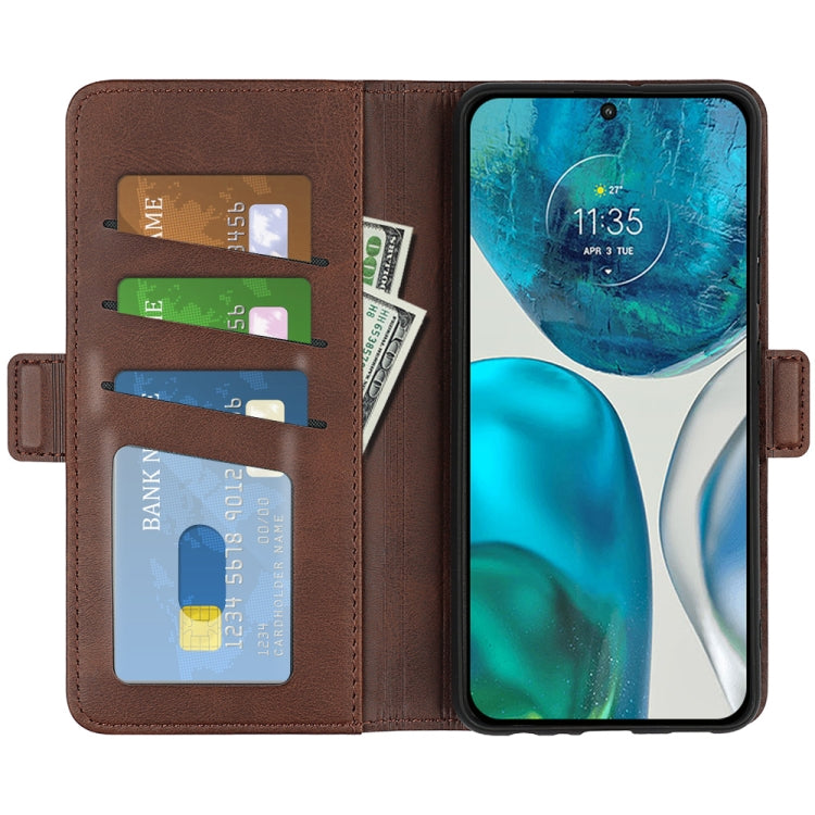 For Motorola Moto G52 4G Dual-side Magnetic Buckle Horizontal Flip Leather Phone Case