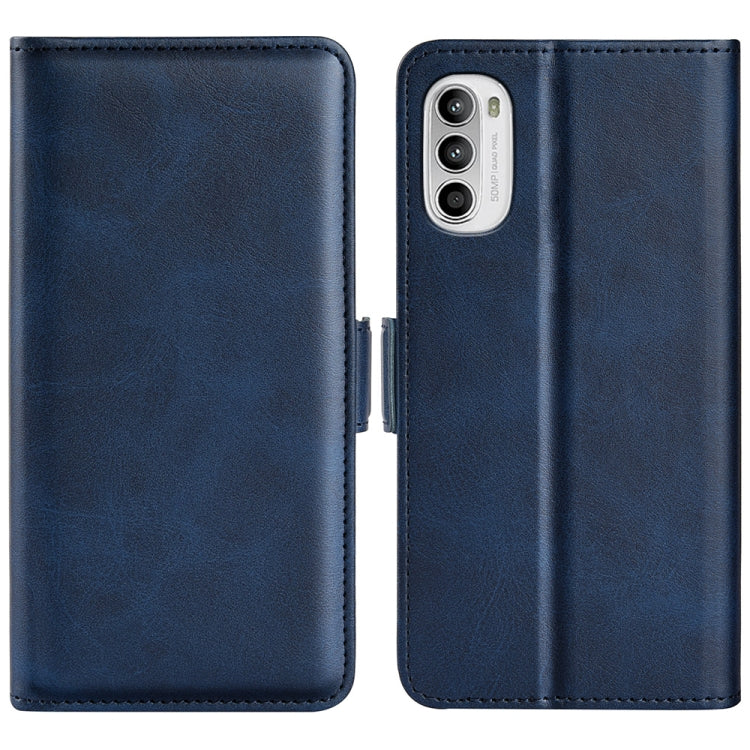 For Motorola Moto G52 4G Dual-side Magnetic Buckle Horizontal Flip Leather Phone Case