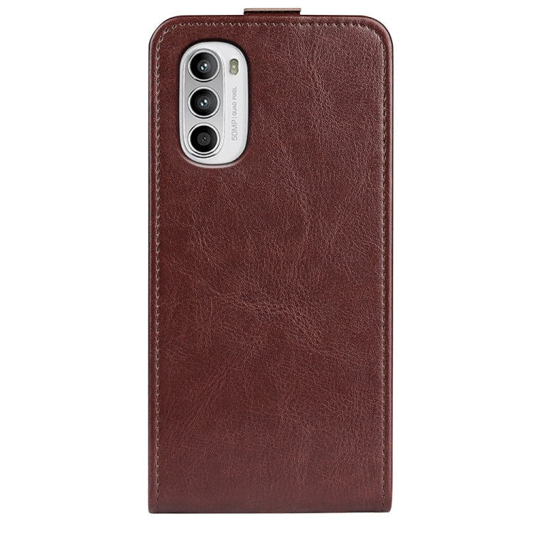 For Motorola Moto G52 4G R64 Texture Vertical Flip Leather Phone Case