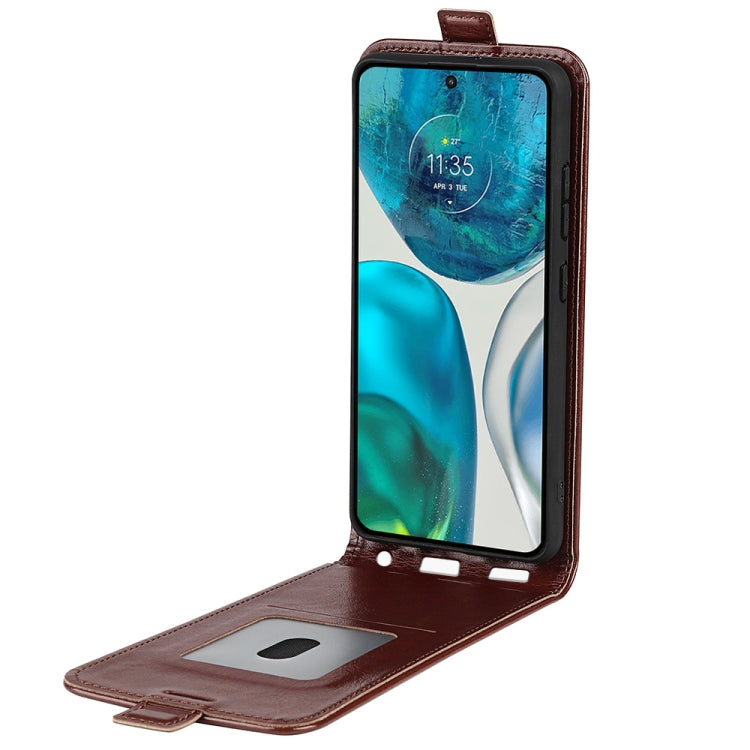 For Motorola Moto G52 4G R64 Texture Vertical Flip Leather Phone Case