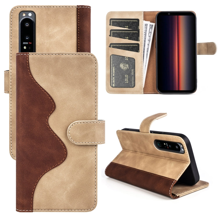 For Sony Xperia 1 IV Stitching Horizontal Flip Leather Phone Case