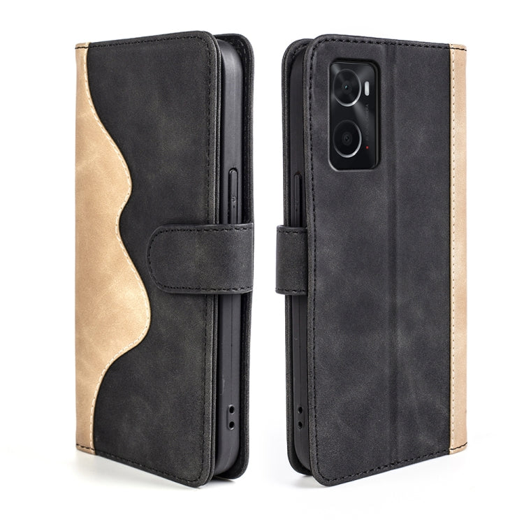 For OPPO A36 / A76 Stitching Horizontal Flip Leather Phone Case
