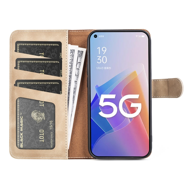 For OPPO A96 5G Stitching Horizontal Flip Leather Phone Case