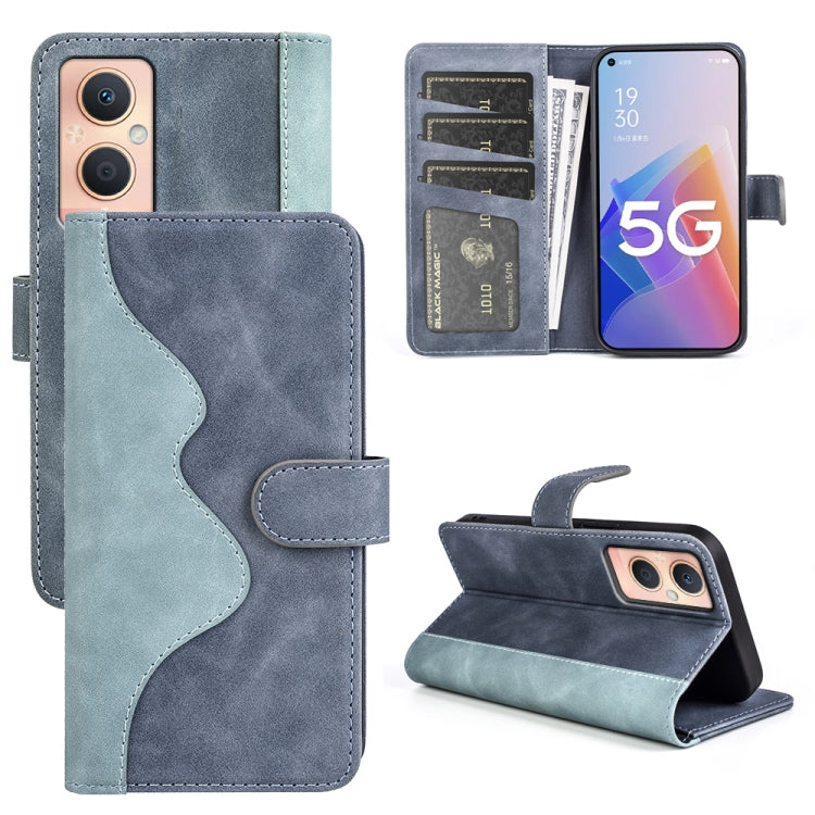 For OPPO A96 5G Stitching Horizontal Flip Leather Phone Case