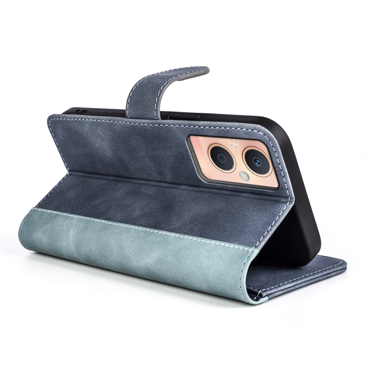 For OPPO A96 5G Stitching Horizontal Flip Leather Phone Case