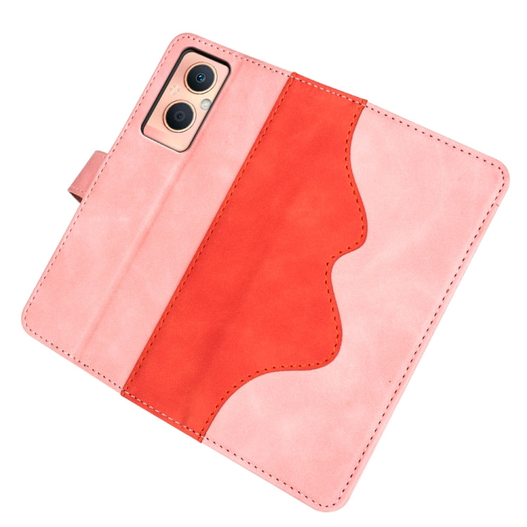 For OPPO A96 5G Stitching Horizontal Flip Leather Phone Case