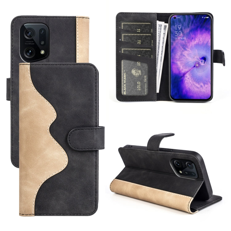 For OPPO Find X5 Stitching Horizontal Flip Leather Phone Case