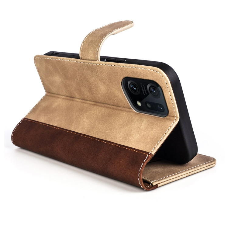 For OPPO Find X5 Stitching Horizontal Flip Leather Phone Case