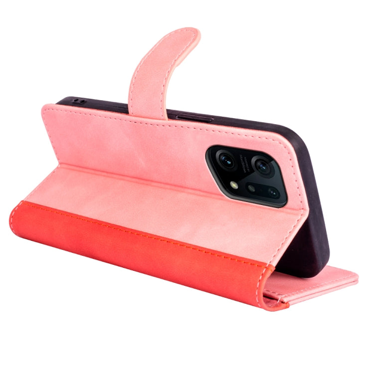 For OPPO Find X5 Stitching Horizontal Flip Leather Phone Case