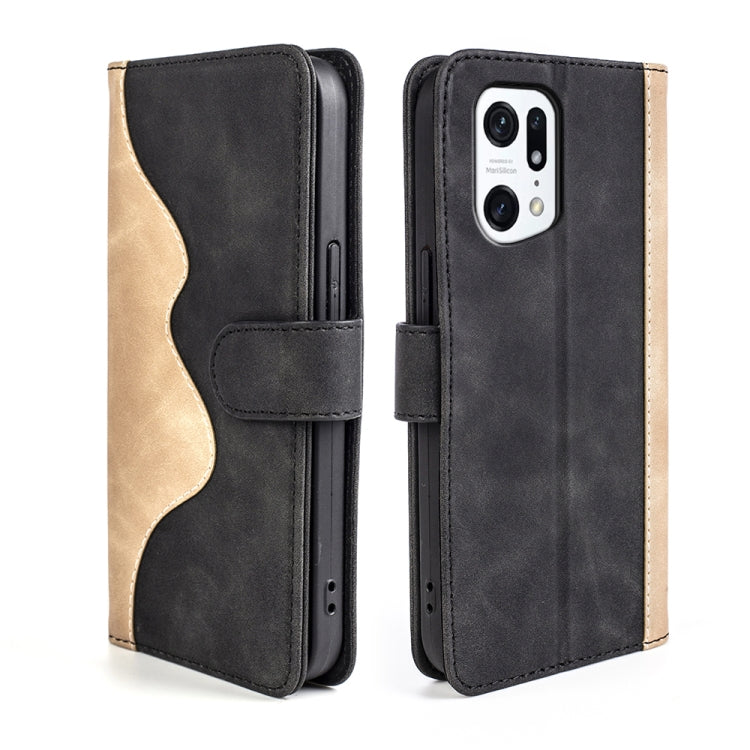For OPPO Find X5 Pro Stitching Horizontal Flip Leather Phone Case