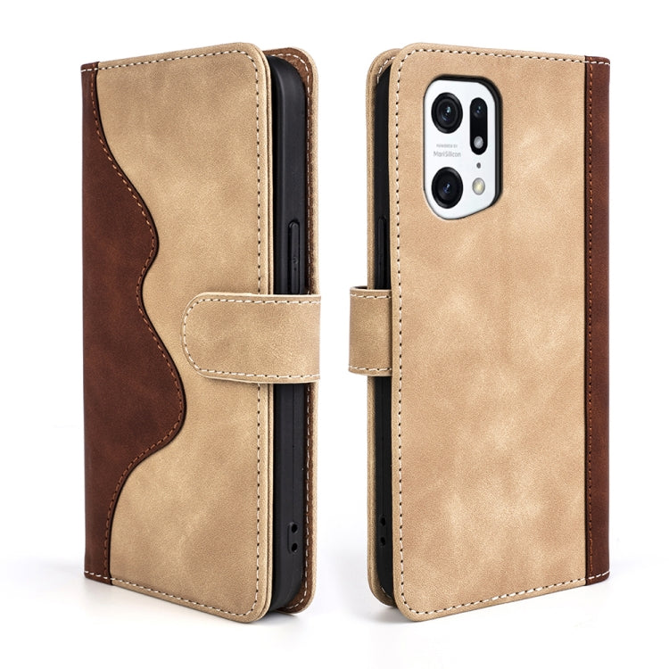 For OPPO Find X5 Pro Stitching Horizontal Flip Leather Phone Case