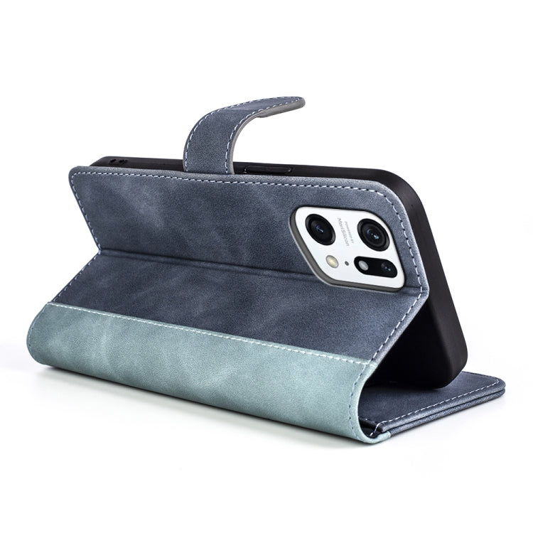 For OPPO Find X5 Pro Stitching Horizontal Flip Leather Phone Case