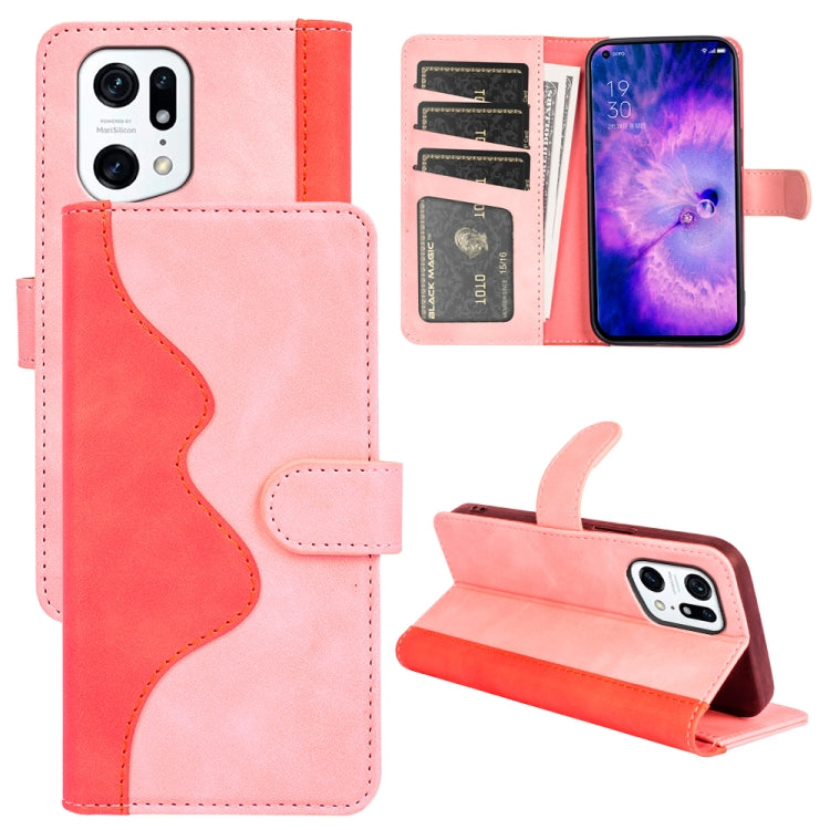 For OPPO Find X5 Pro Stitching Horizontal Flip Leather Phone Case