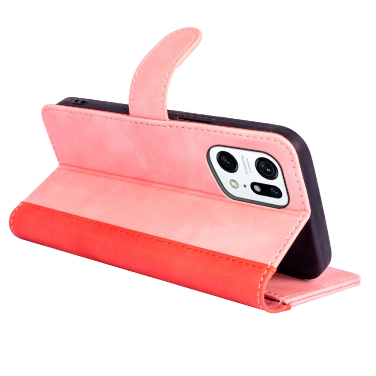 For OPPO Find X5 Pro Stitching Horizontal Flip Leather Phone Case