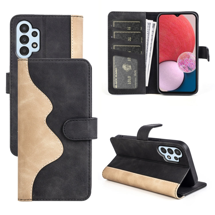 For Samsung Galaxy A13 4G Stitching Horizontal Flip Leather Phone Case