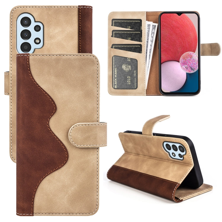 For Samsung Galaxy A13 4G Stitching Horizontal Flip Leather Phone Case