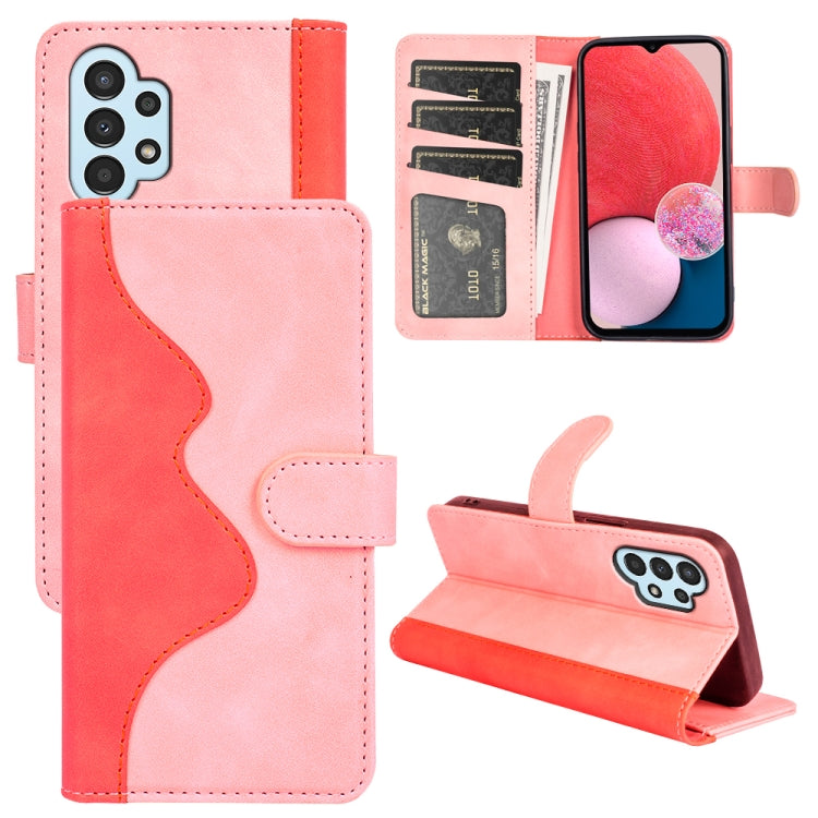 For Samsung Galaxy A13 4G Stitching Horizontal Flip Leather Phone Case