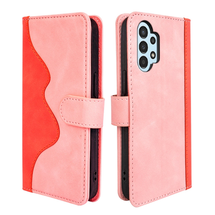 For Samsung Galaxy A13 4G Stitching Horizontal Flip Leather Phone Case