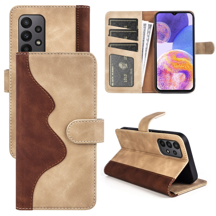 For Samsung Galaxy A23 5G Stitching Horizontal Flip Leather Phone Case