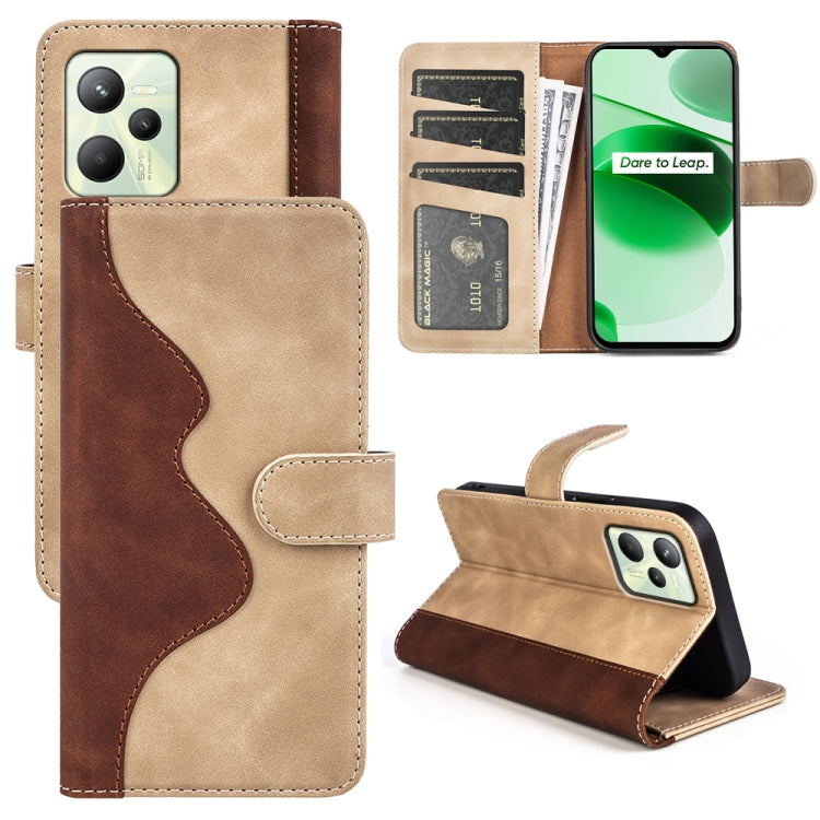 For OPPO Realme C35 Stitching Horizontal Flip Leather Phone Case
