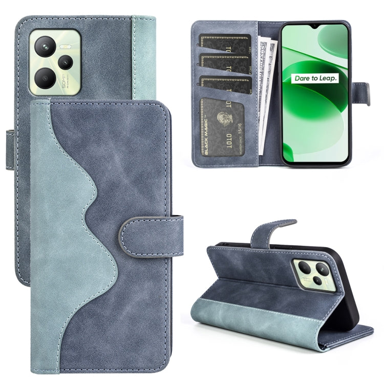 For OPPO Realme C35 Stitching Horizontal Flip Leather Phone Case