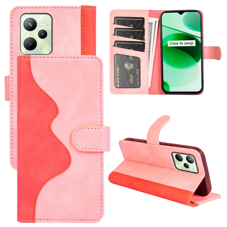 For OPPO Realme C35 Stitching Horizontal Flip Leather Phone Case