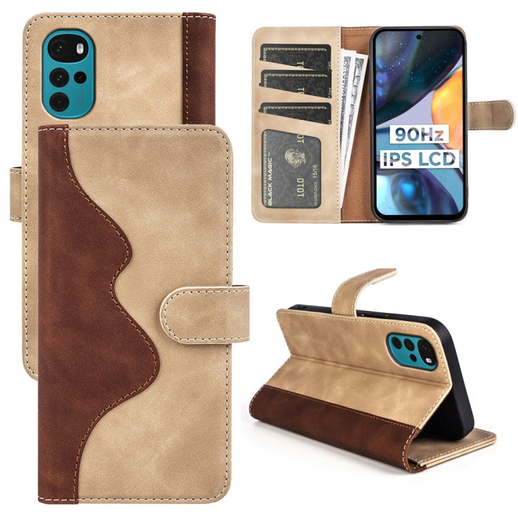 For Motorola Moto G22 4G Stitching Horizontal Flip Leather Phone Case