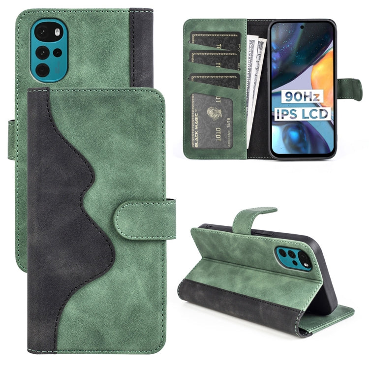 For Motorola Moto G22 4G Stitching Horizontal Flip Leather Phone Case