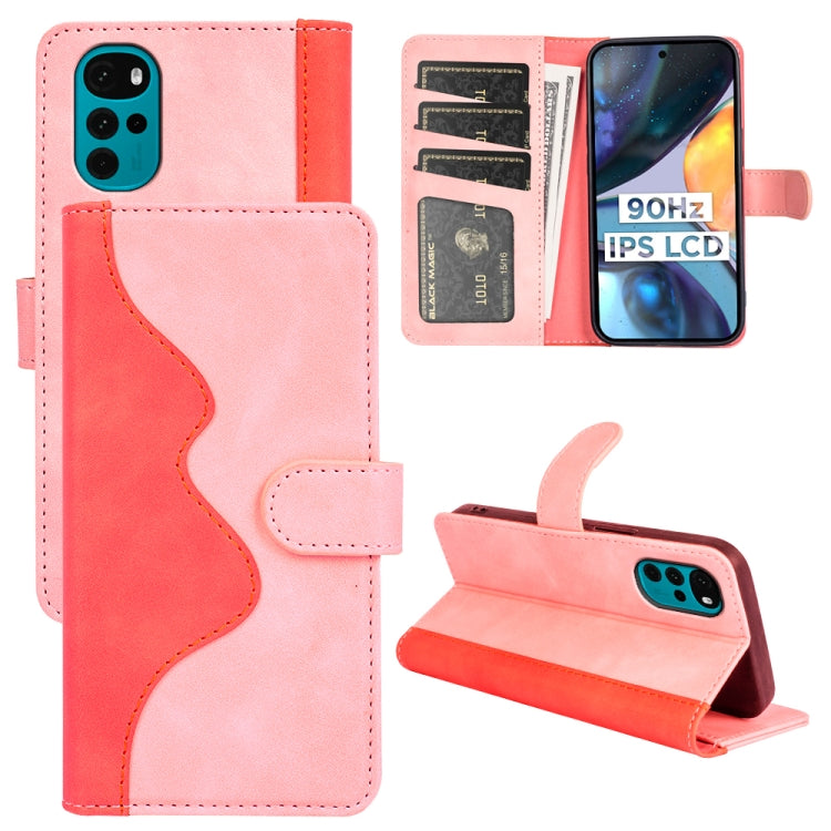 For Motorola Moto G22 4G Stitching Horizontal Flip Leather Phone Case