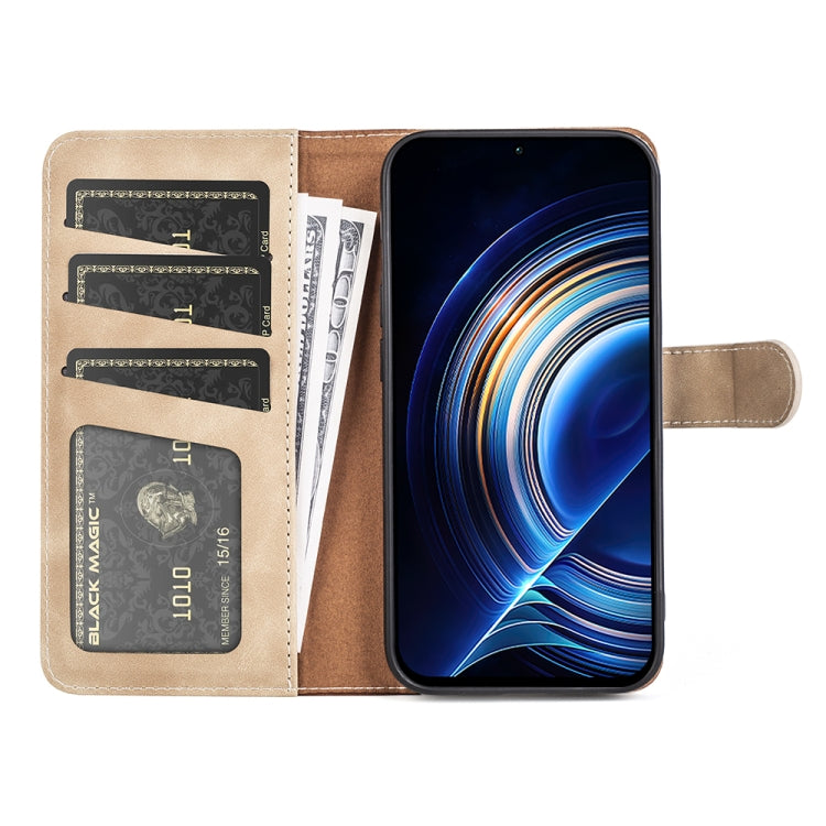 For Xiaomi Redmi K50 Stitching Horizontal Flip Leather Phone Case