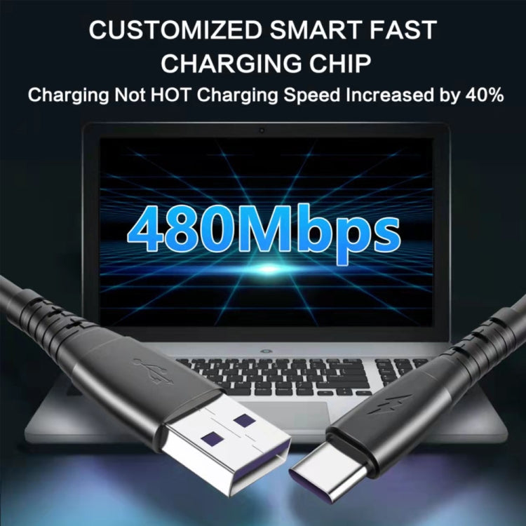 USB to Type-C 1.5m Spring Telescopic Mobile Phone Fast Charging Data Cable