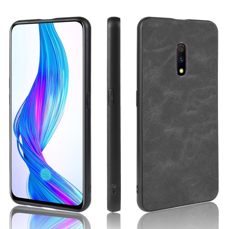 Shockproof Sheep Skin PC + PU + TPU Case for OPPO K3/Realme X(Black)