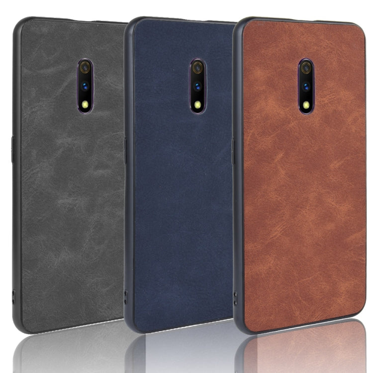 Shockproof Sheep Skin PC + PU + TPU Case for OPPO K3/Realme X(Black)