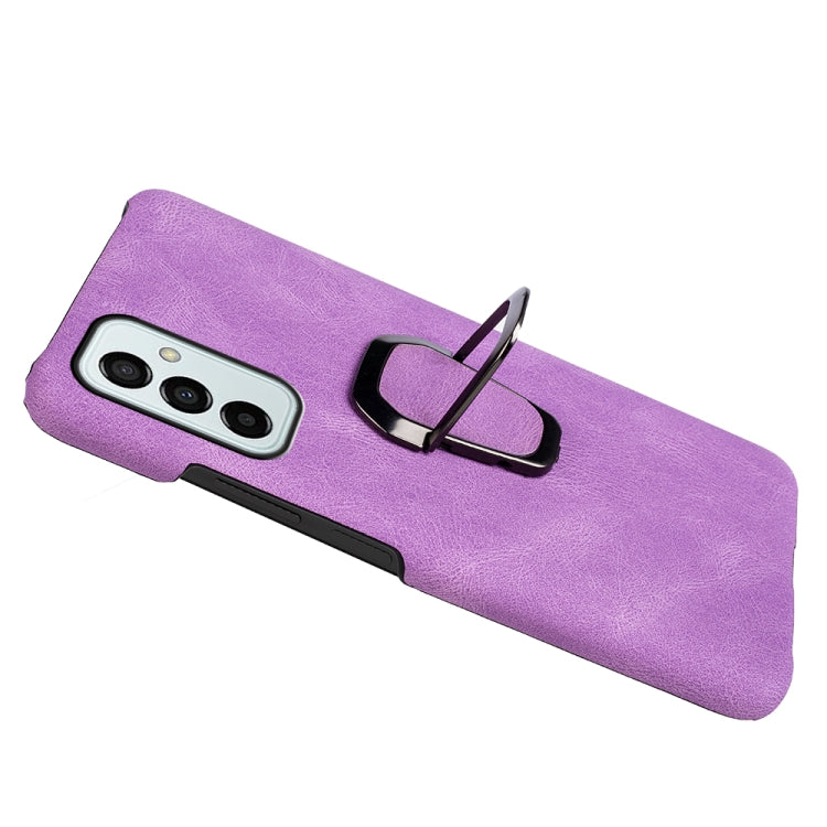 For Samsung Galaxy M53 Ring Holder PU Phone Case