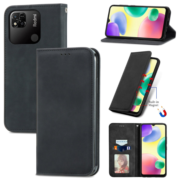 For Xiaomi Redmi 10A Retro Skin Feel Magnetic Leather Phone Case