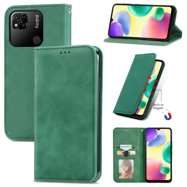 For Xiaomi Redmi 10A Retro Skin Feel Magnetic Leather Phone Case