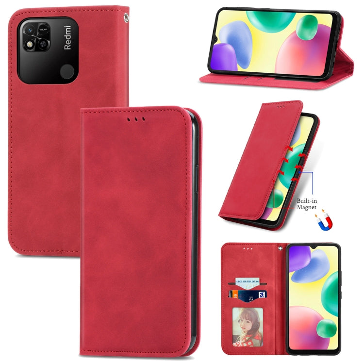 For Xiaomi Redmi 10A Retro Skin Feel Magnetic Leather Phone Case