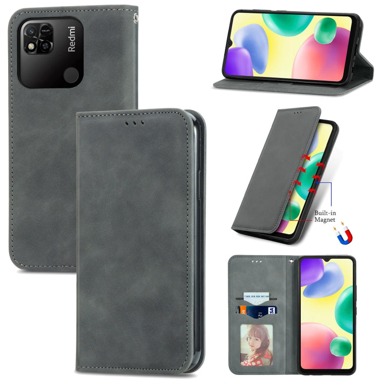 For Xiaomi Redmi 10A Retro Skin Feel Magnetic Leather Phone Case