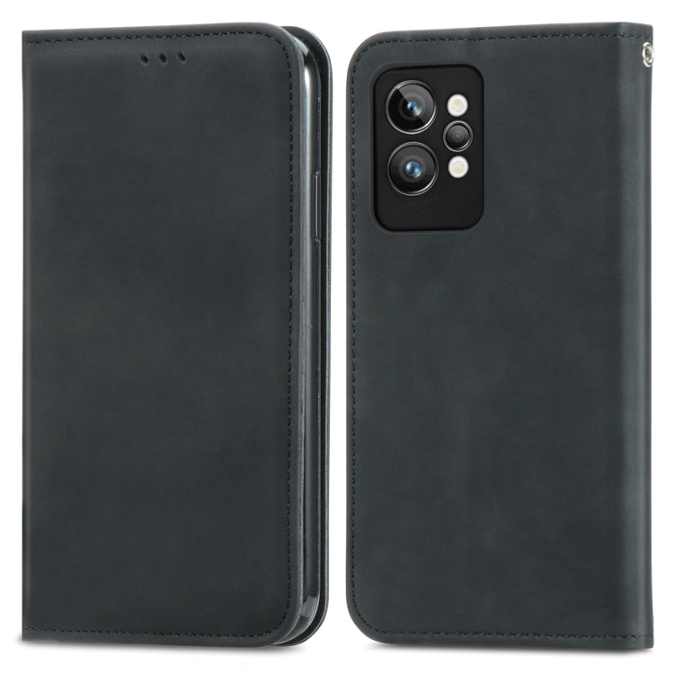 For OPPO Realme GT2 Pro Retro Skin Feel Magnetic Leather Phone Case