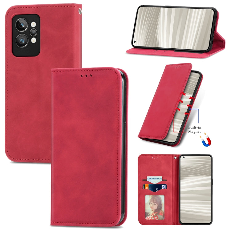 For OPPO Realme GT2 Pro Retro Skin Feel Magnetic Leather Phone Case