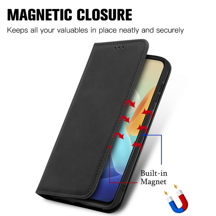 For vivo Y55 5G Retro Skin Feel Magnetic Leather Phone Case