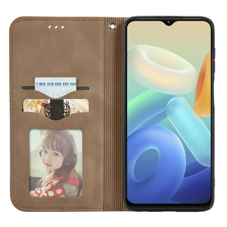 For vivo Y55 5G Retro Skin Feel Magnetic Leather Phone Case