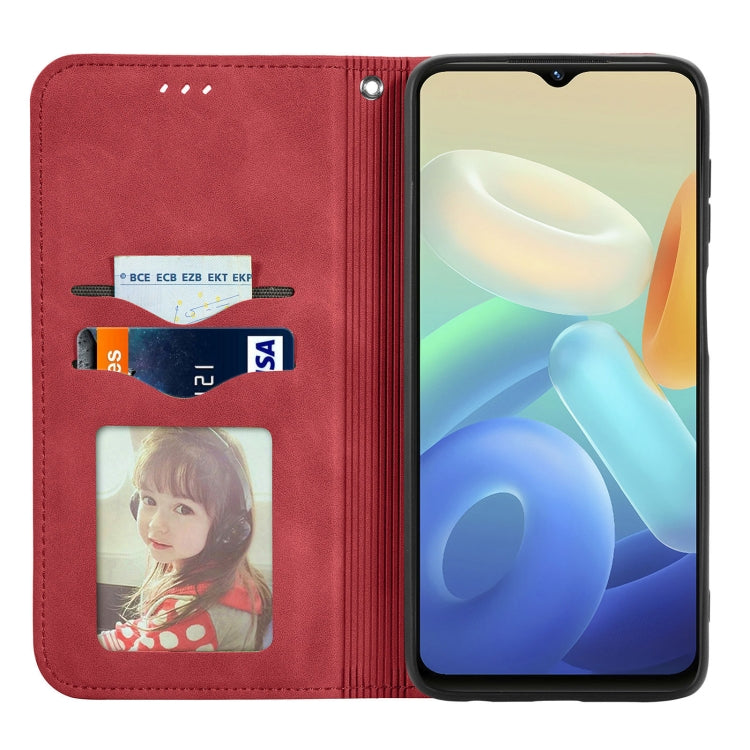 For vivo Y55 5G Retro Skin Feel Magnetic Leather Phone Case