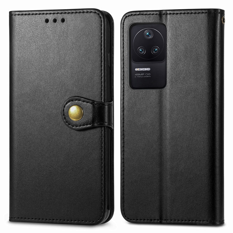 For Xiaomi Redmi K40S Retro Solid Color Buckle Leather Phone Case