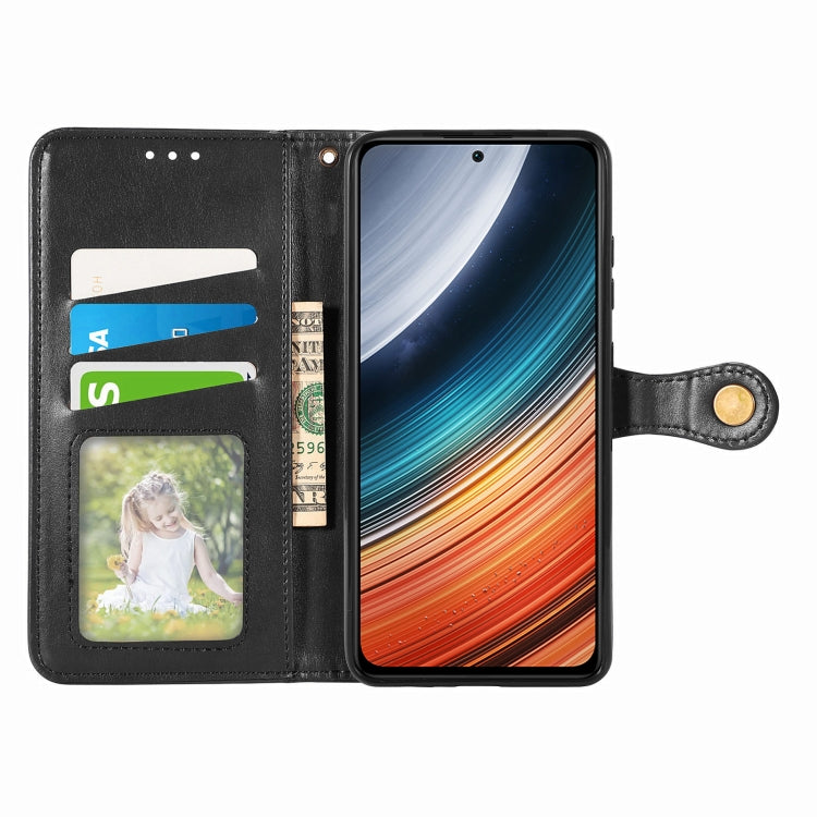 For Xiaomi Redmi K40S Retro Solid Color Buckle Leather Phone Case