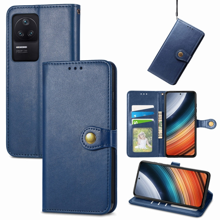For Xiaomi Redmi K40S Retro Solid Color Buckle Leather Phone Case